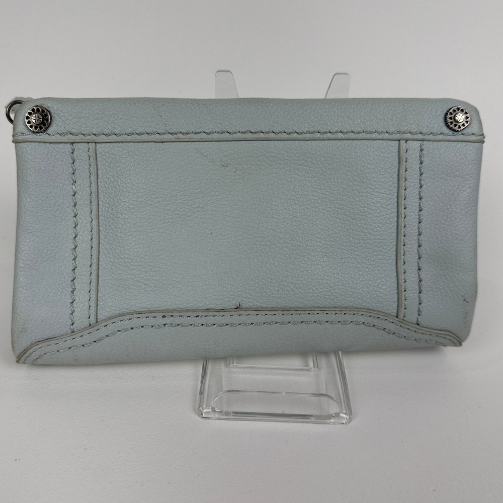 The Sak Collective Pale‎ Blue Leather Zip Top Card Case Wallet